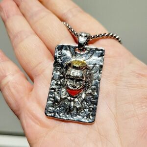 Brand New 3D Jokers Silver Necklace